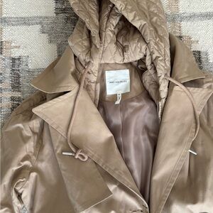 Avec Les Filles Tan Quilted Bib Hooded Trench Coat